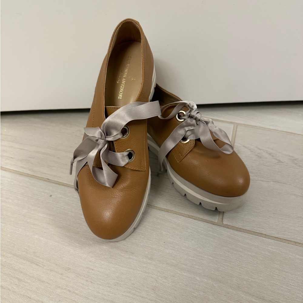 Clorinda Antinori Luxury Italian Leather Lace Up Loafers